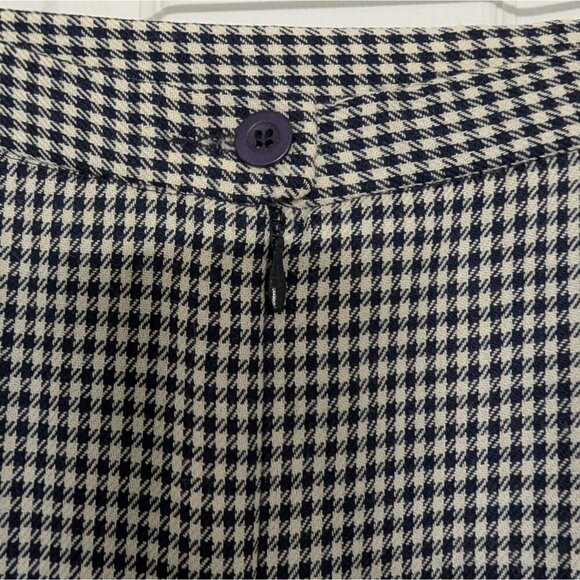 Pendleton Houndstooth Wool Midi Skirt Womens Size 14 30 Waist Blue Vintage 90s - Picture 7 of 12